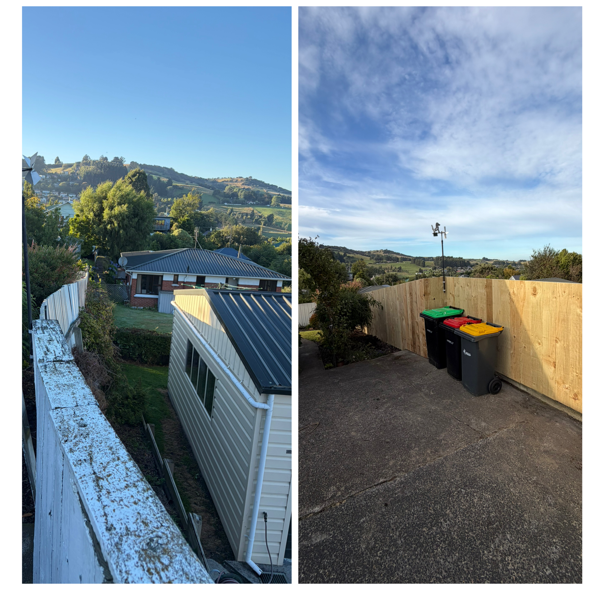 Timber boundary fence install by Toomey Building, Dunedin