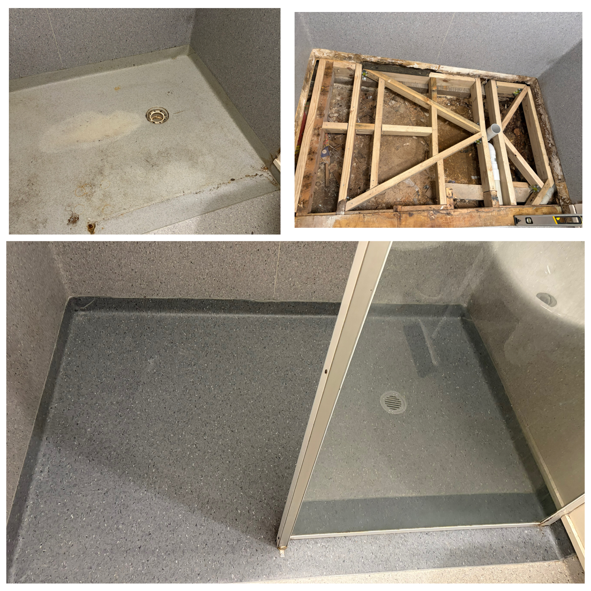Bathroom shower tray replacement by Toomey Building, Dunedin